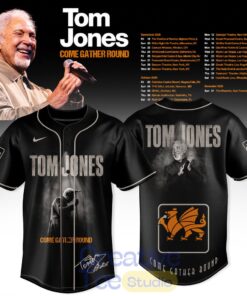 Tom Jones Come Gather Round Tour 2026 Baseball Jersey