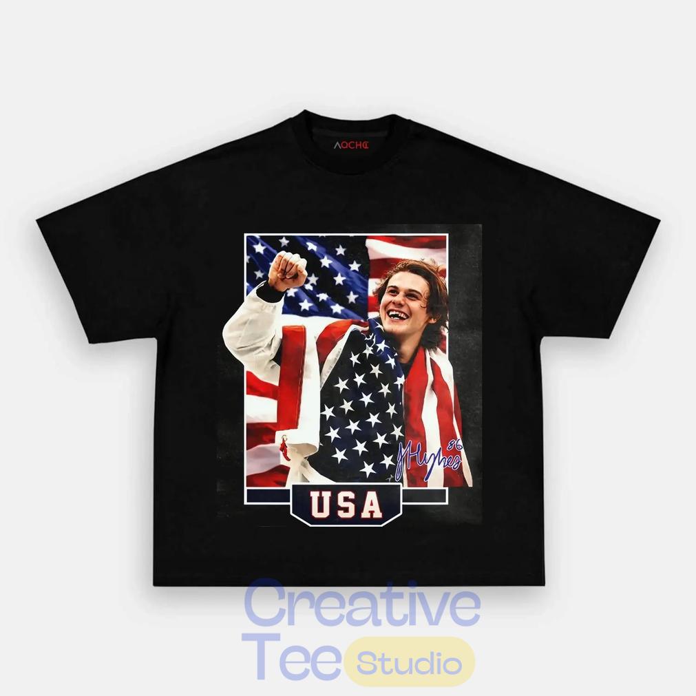 USA Hockey Jack Hughes Champion Graphic Shirt USA Hockey Jack Hughes Champion Graphic Shirt