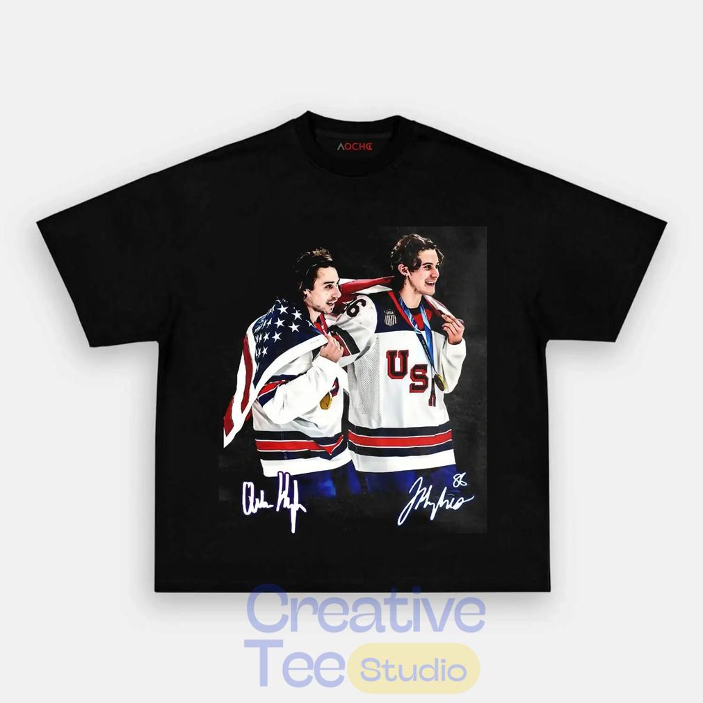 USA Hockey Jack Hughes Champion Graphic Shirt USA Hockey Jack Hughes Champion Graphic Shirt