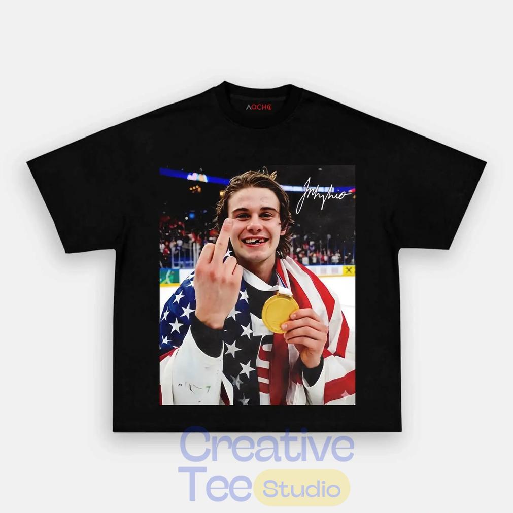 USA Hockey Jack Hughes Champion Graphic Shirt USA Hockey Jack Hughes Champion Graphic Shirt