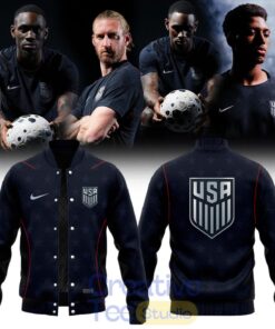 USMNT 2026 Stripes Match Black Baseball Jacket