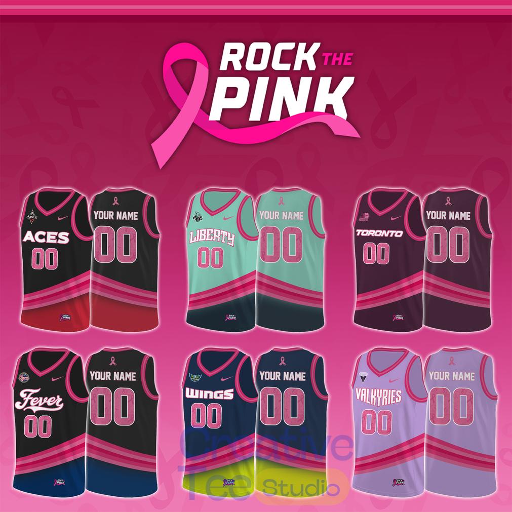 WNBA All Teams x Rock The Pink 2026 Custom Basketball Jersey WNBA All Teams x Rock The Pink 2026 Custom Basketball Jersey