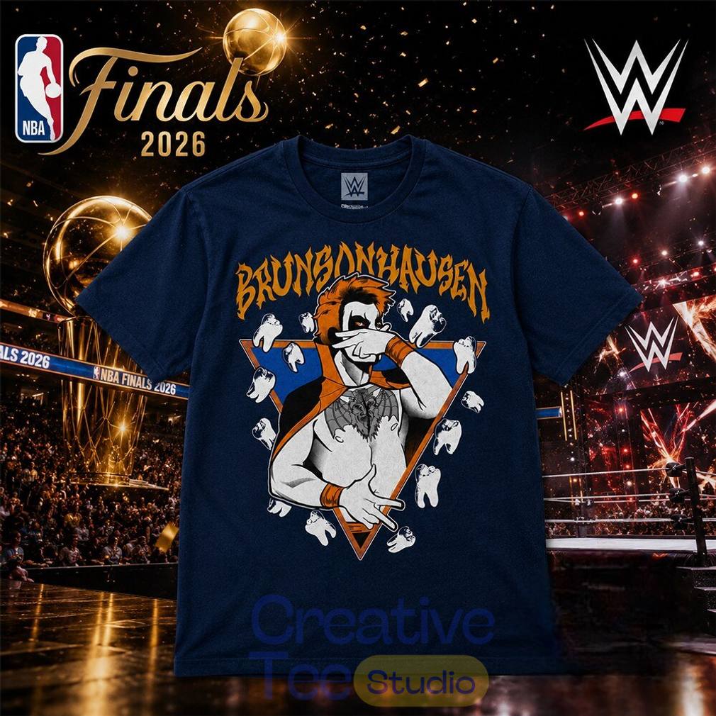 WWE x NBA Finals 2026 Danhausen Jalen Brunson Brunsonhausen T-Shirt WWE x NBA Finals 2026 Danhausen Jalen Brunson Brunsonhausen T-Shirt
