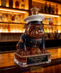 250th Anniversary Military-Inspired Bulldog Whiskey Bottle