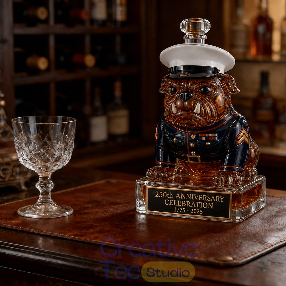 250th Anniversary Military-Inspired Bulldog Whiskey Bottle 250th Anniversary Military-Inspired Bulldog Whiskey Bottle
