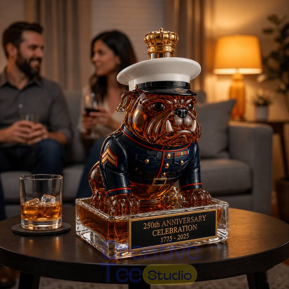 250th Anniversary Military-Inspired Bulldog Whiskey Bottle 250th Anniversary Military-Inspired Bulldog Whiskey Bottle