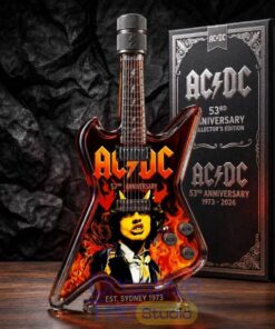 AC/DC 53rd Anniversary Collector’s Edition Guitar-shaped Whiskey Bottle