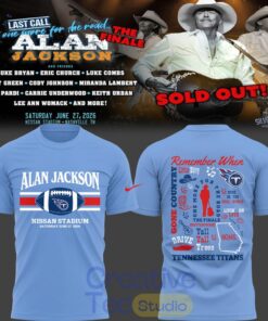 Alan Jackson x Tennessee Titans “Last Call – The Finale” At Nissan Stadium Blue Shirt
