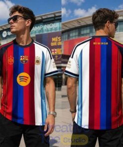Argentina x Spain x Barcelona 2026 World Cup Half And Half Jersey Shirt Special Edition