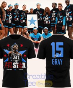 Atlanta Dream ALLISHA GRAY 2026 4X ALL STAR Black T-Shirt