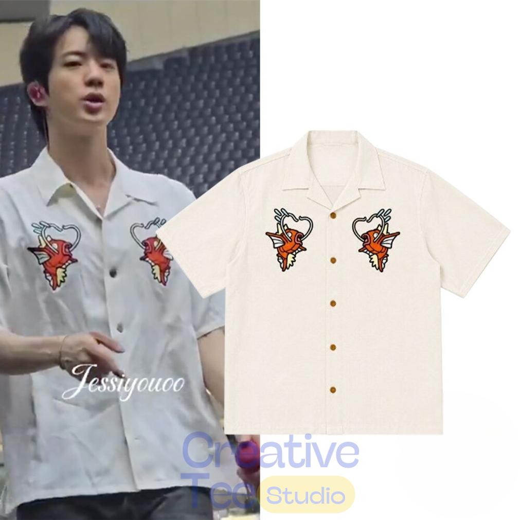 BTS Jin World Tour Arirang London Magikarp Pokemon Hawaiian Shirt BTS Jin World Tour Arirang London Magikarp Pokemon Hawaiian Shirt