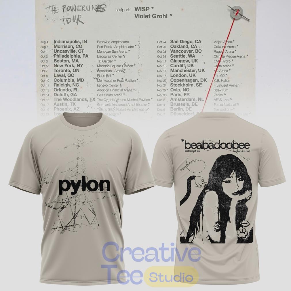 Beabadoobee – The Powerlines Tour Pylon Graphic T-Shirt Beabadoobee – The Powerlines Tour Pylon Graphic T-Shirt