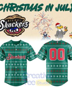 Biloxi Shuckers x Christmas In July 2026 Baseball Jersey Biloxi Shuckers x Christmas In July 2026 Baseball Jersey