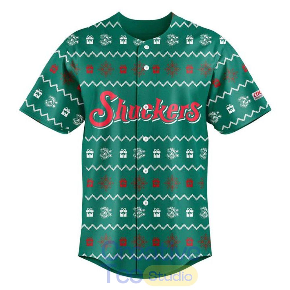 Biloxi Shuckers x Christmas In July 2026 Baseball Jersey Biloxi Shuckers x Christmas In July 2026 Baseball Jersey