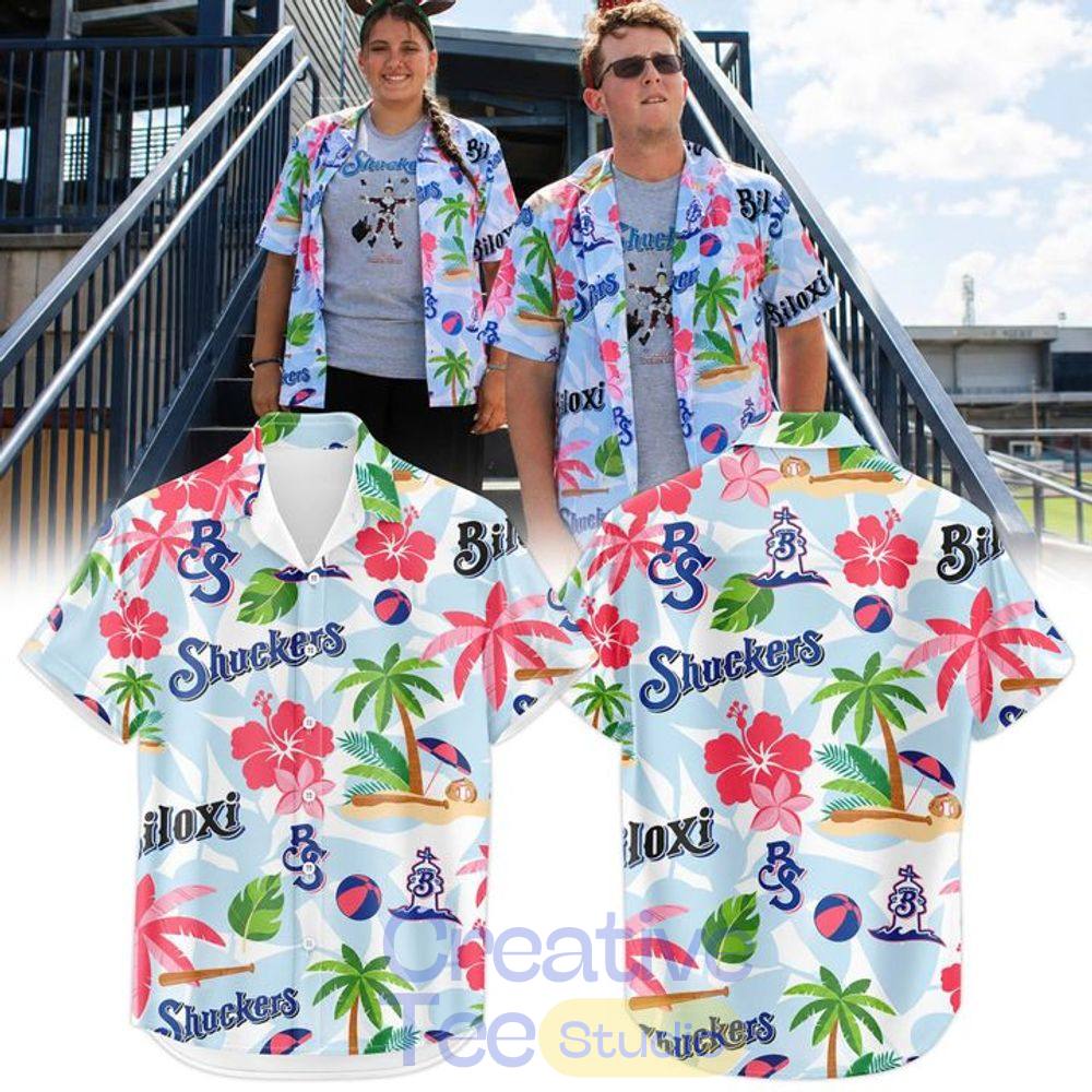 Biloxi Shuckers x Christmas in July 2026 Special Hawaiian Shirt Biloxi Shuckers x Christmas in July 2026 Special Hawaiian Shirt