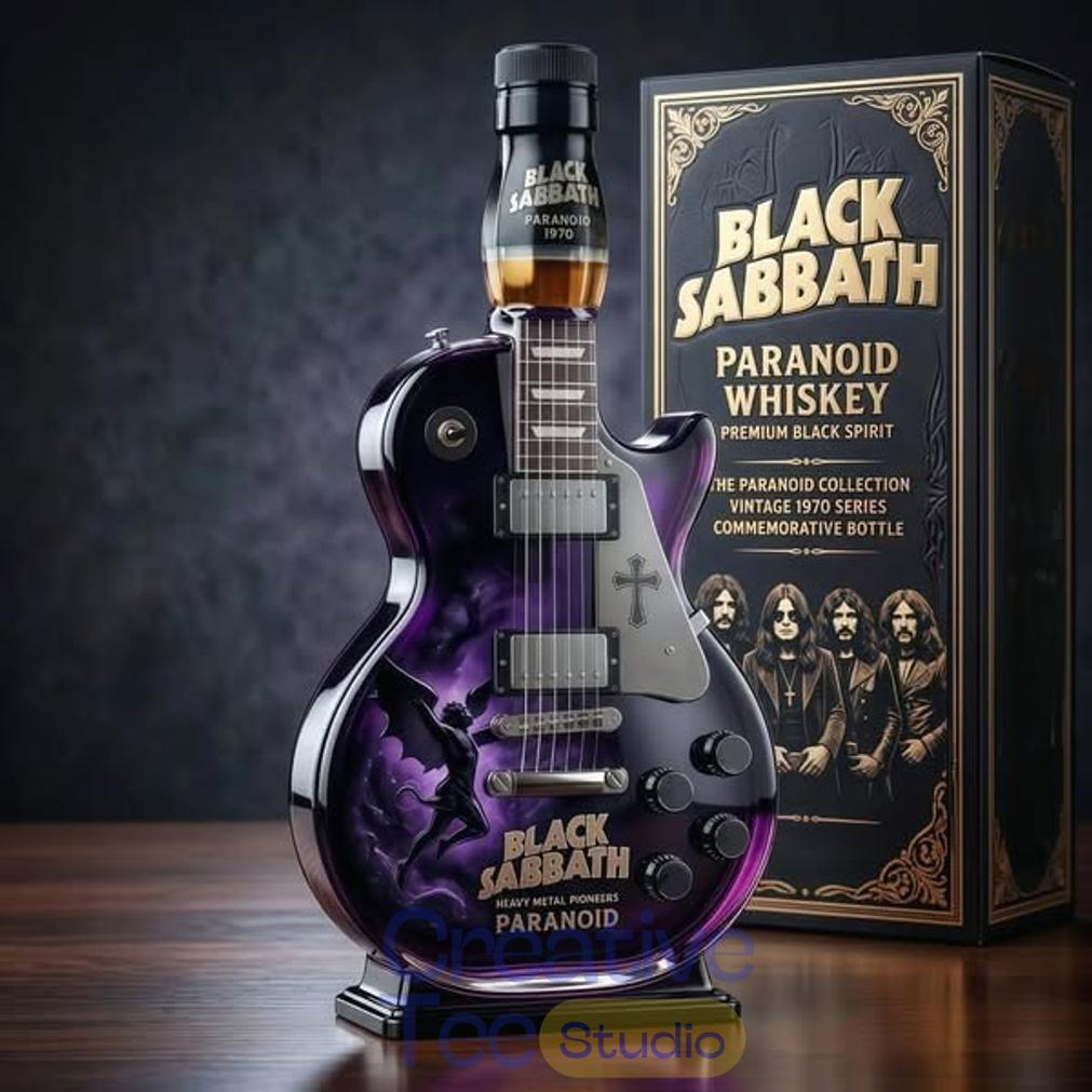 Black Sabbath Paranoid Guitar-shaped Whiskey Bottle Black Sabbath Paranoid Guitar-shaped Whiskey Bottle