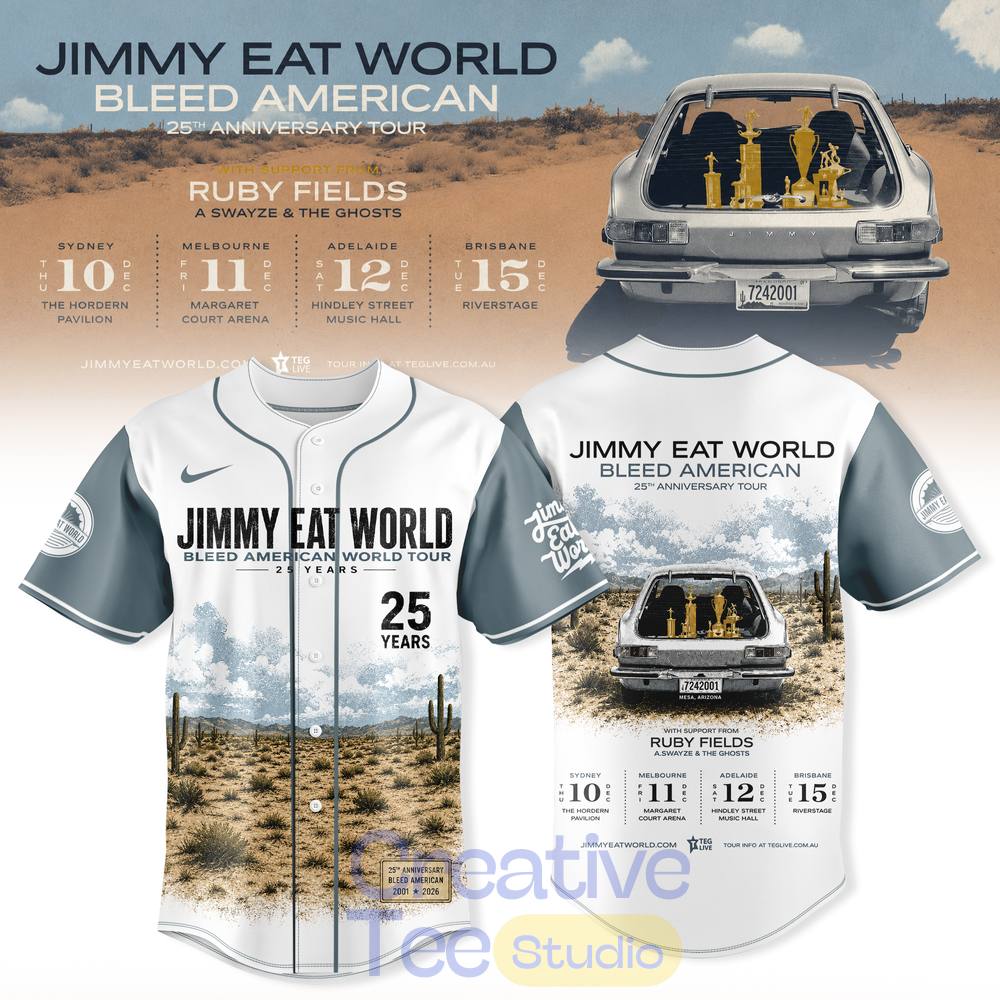 Bleed American 25th Anniversary Tour Special Baseball Jersey Bleed American 25th Anniversary Tour Special Baseball Jersey