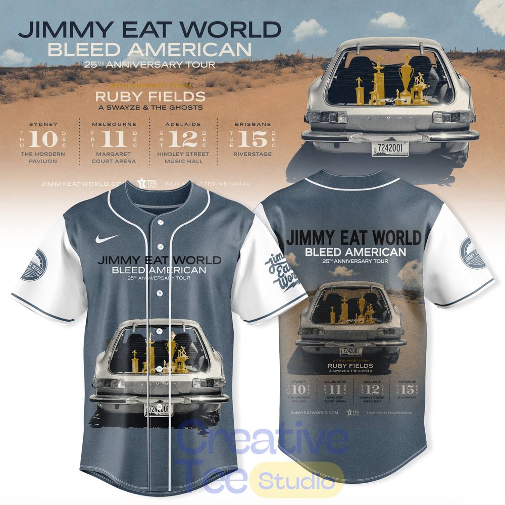 Bleed American 25th Anniversary Tour Special Baseball Jersey Bleed American 25th Anniversary Tour Special Baseball Jersey