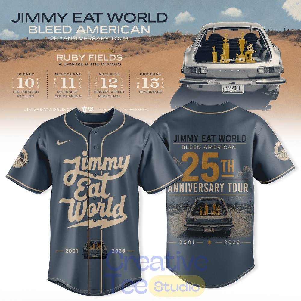 Bleed American 25th Anniversary Tour Special Baseball Jersey Bleed American 25th Anniversary Tour Special Baseball Jersey