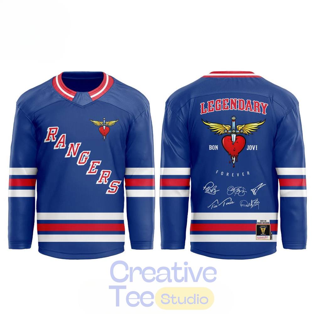 Bon Jovi x New York Rangers Forever Tour Madison Square Garden 2026 Signature Hockey Jersey Bon Jovi x New York Rangers Forever Tour Madison Square Garden 2026 Signature Hockey Jersey