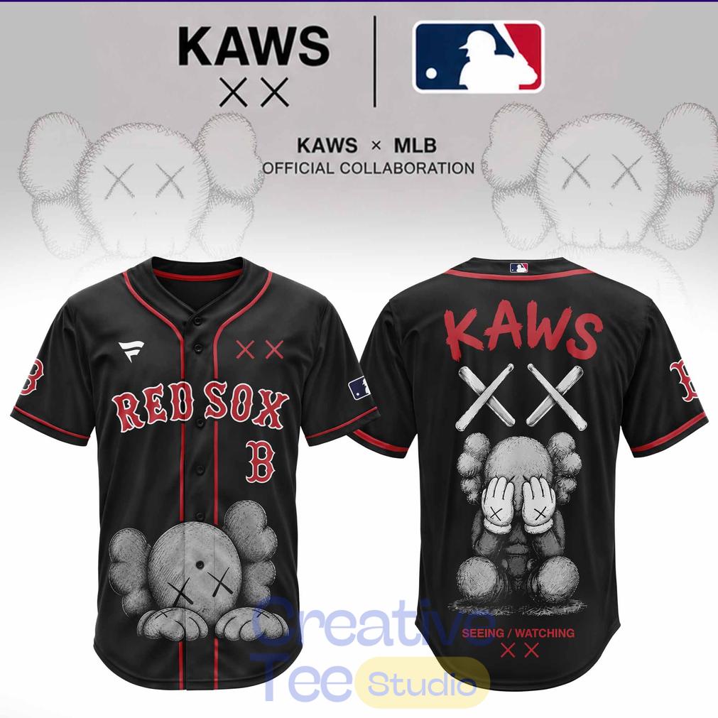 Boston Red Sox x KAWS Blackout Baseball Jersey Boston Red Sox x KAWS Blackout Baseball Jersey