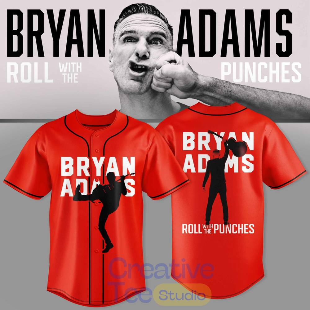 Bryan Adams Roll With The Punches Tour 2026 Baseball Jersey Bryan Adams Roll With The Punches Tour 2026 Baseball Jersey