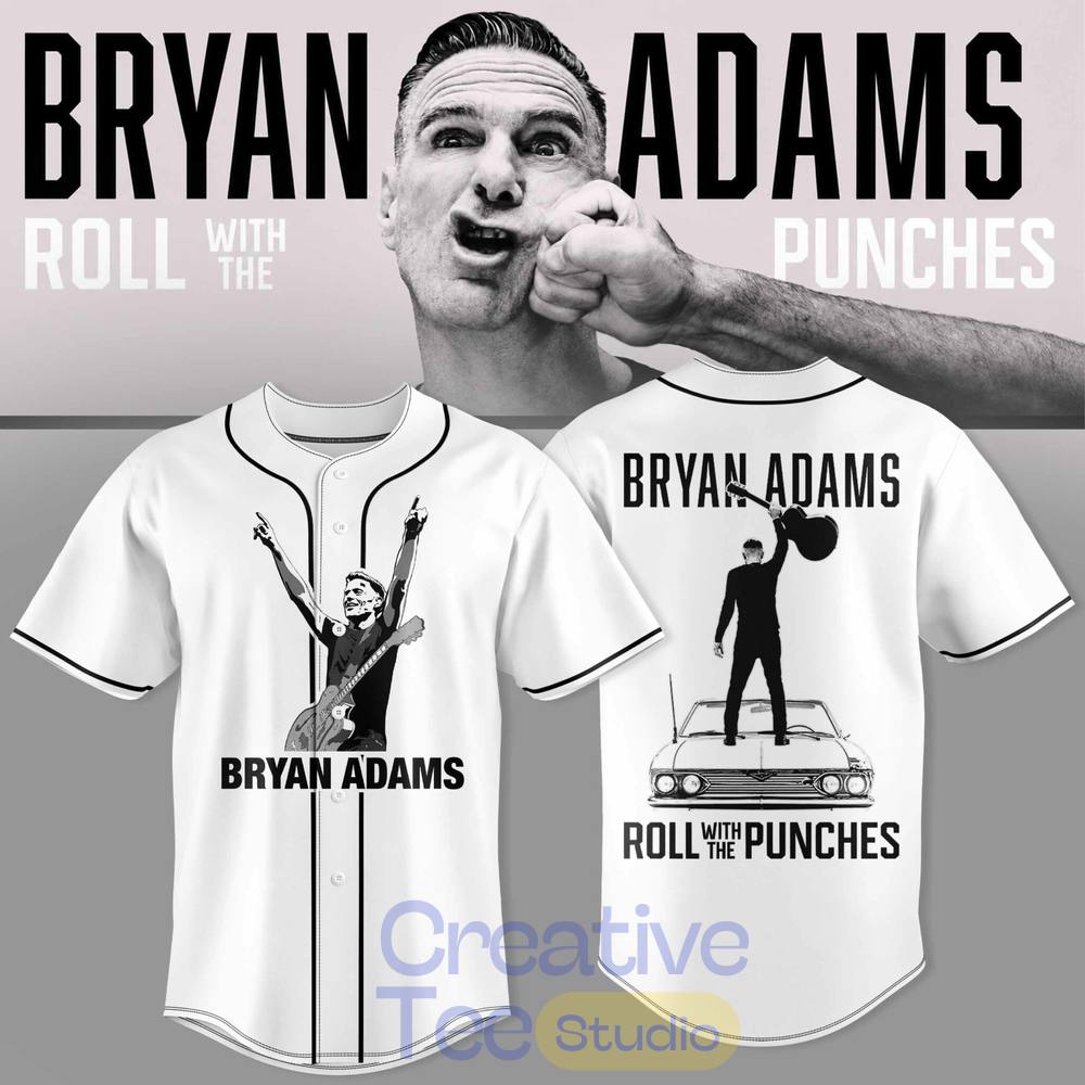 Bryan Adams Roll With The Punches Tour 2026 Baseball Jersey Bryan Adams Roll With The Punches Tour 2026 Baseball Jersey