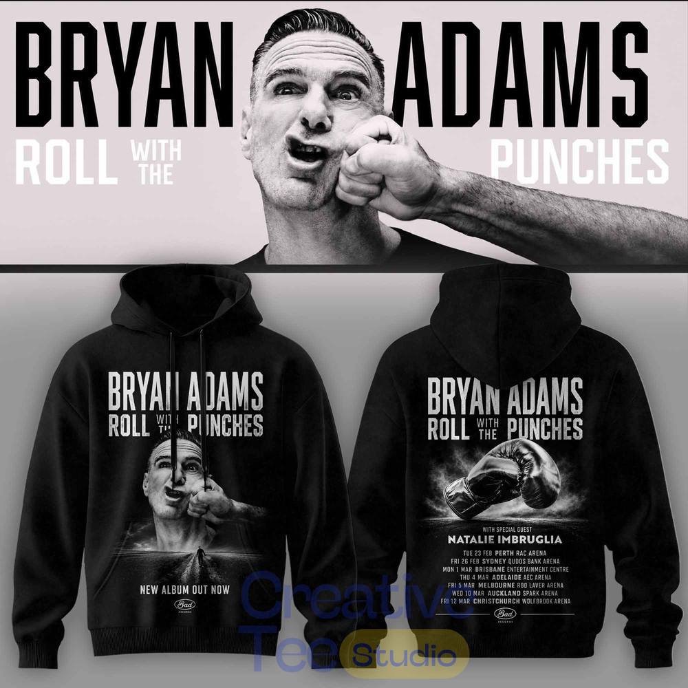 Bryan Adams Roll With The Punches Tour 2026 Hoodie Bryan Adams Roll With The Punches Tour 2026 Hoodie