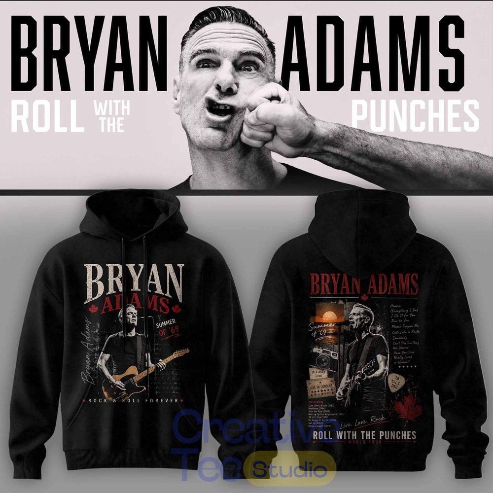 Bryan Adams Roll With The Punches Tour 2026 Hoodie Bryan Adams Roll With The Punches Tour 2026 Hoodie