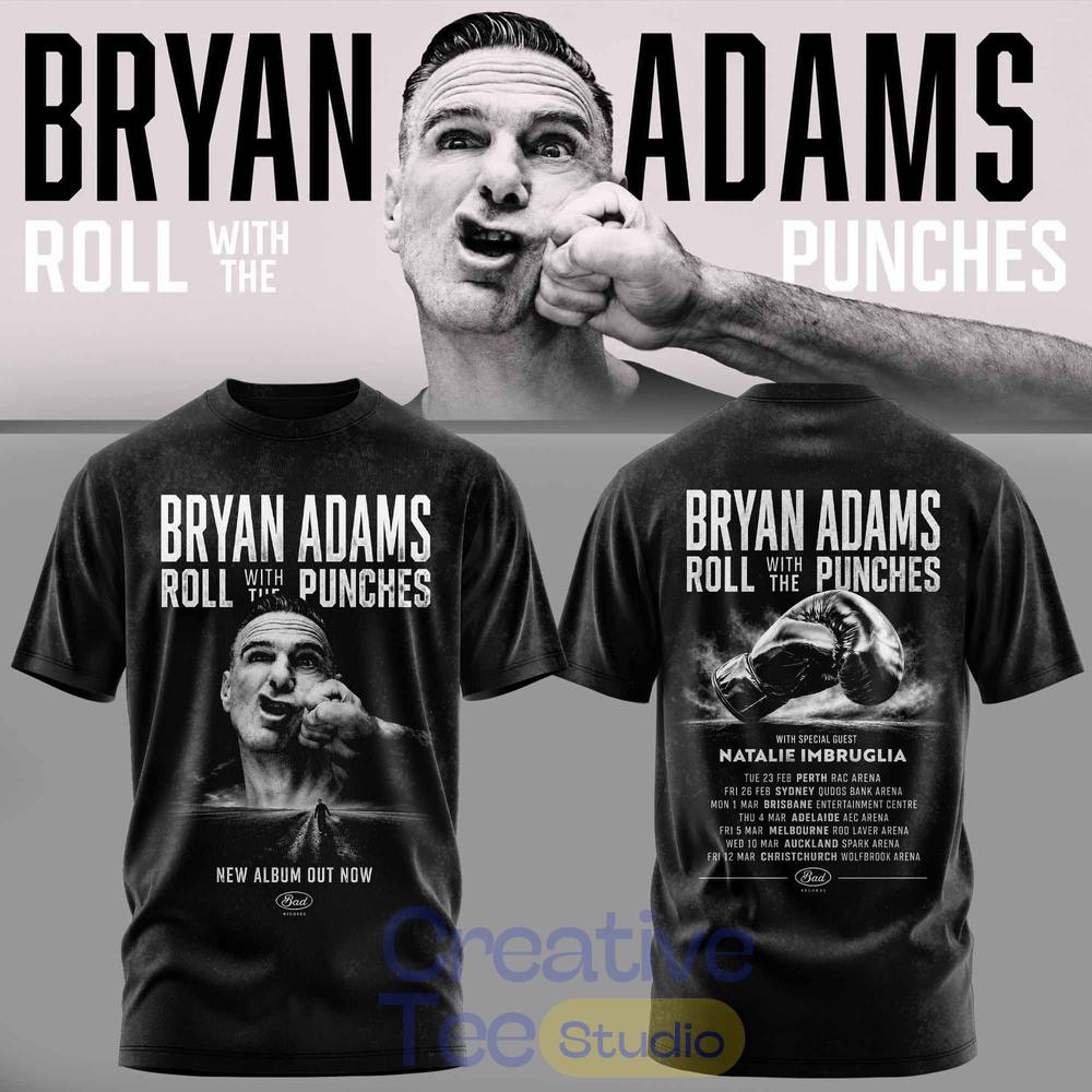 Bryan Adams Roll With The Punches Tour 2026 T-Shirt Bryan Adams Roll With The Punches Tour 2026 T-Shirt