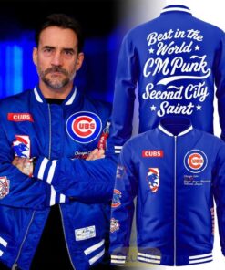 CM Punk Chicago Cubs Bomber Jacket – “Best in the World” Blue Bomber Jacket