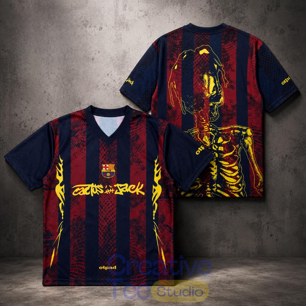Cactus Jack FC Barcelona Skeleton Jersey Vintage Retro Jersey Cactus Jack FC Barcelona Skeleton Jersey Vintage Retro Jersey