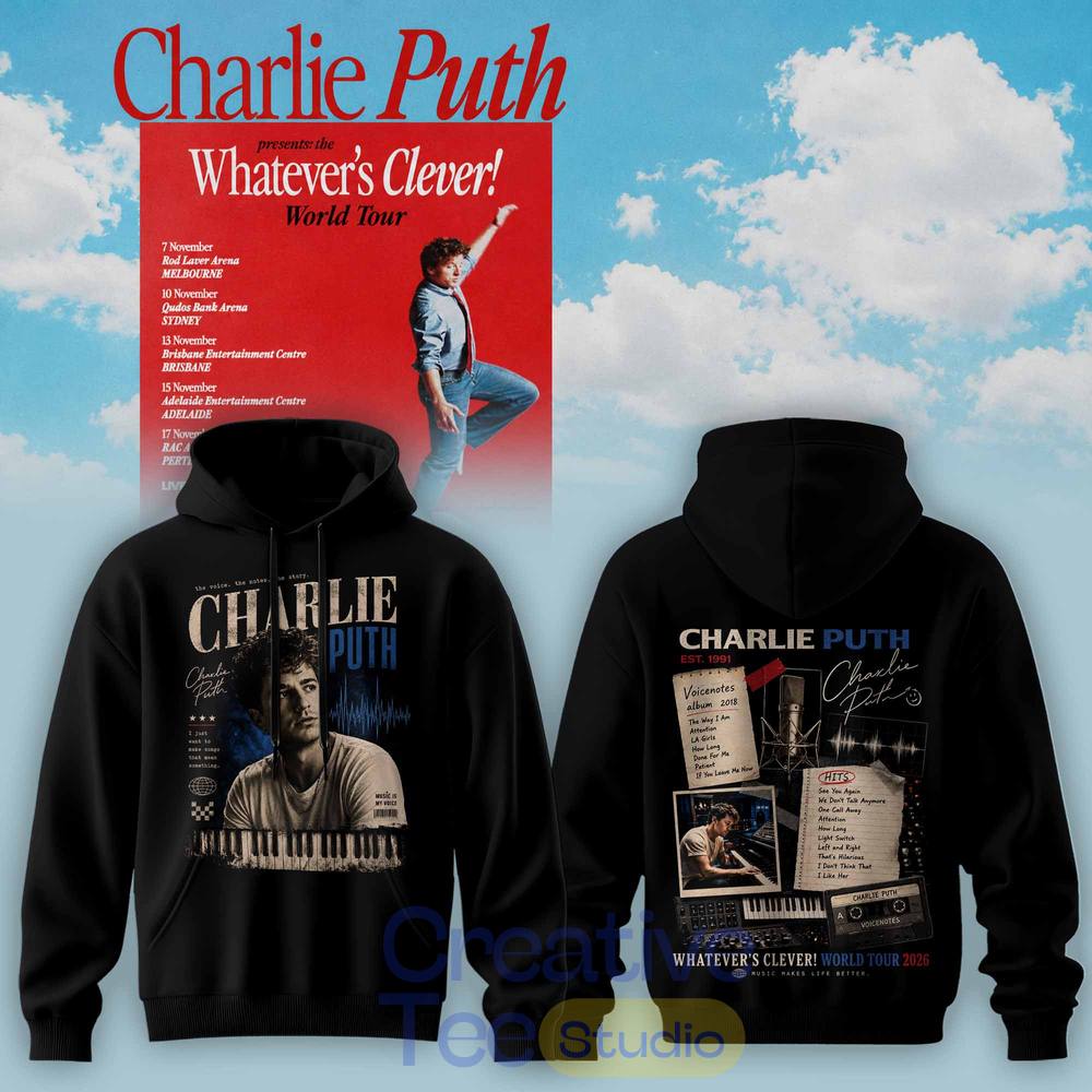 Charlie Puth “Whatever’s Clever!” World Tour Hoodie Charlie Puth “Whatever’s Clever!” World Tour Hoodie