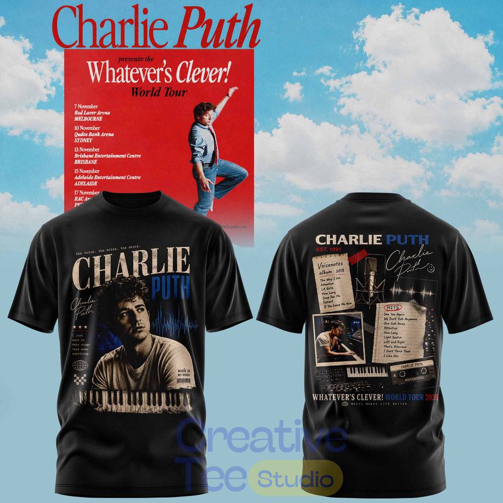 Charlie Puth “Whatever’s Clever!” World Tour Hoodie Charlie Puth “Whatever’s Clever!” World Tour Hoodie
