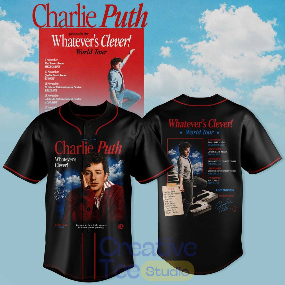 Charlie Puth “Whatever’s Clever!” World Tour Jersey Charlie Puth “Whatever’s Clever!” World Tour Jersey