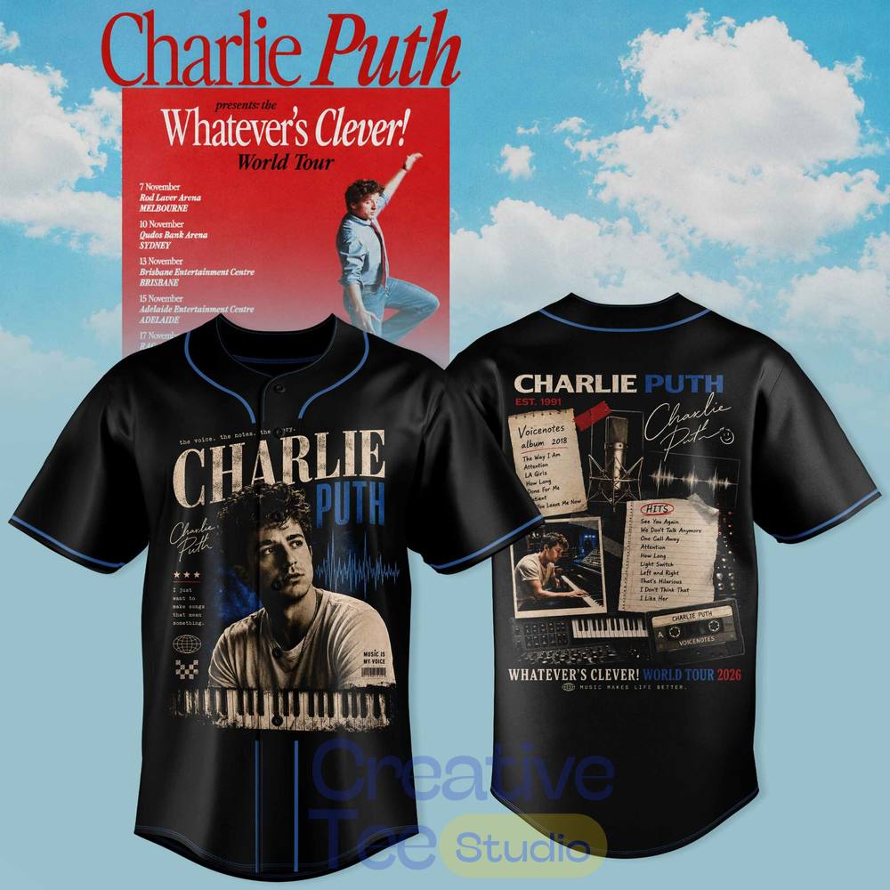 Charlie Puth “Whatever’s Clever!” World Tour Jersey Charlie Puth “Whatever’s Clever!” World Tour Jersey