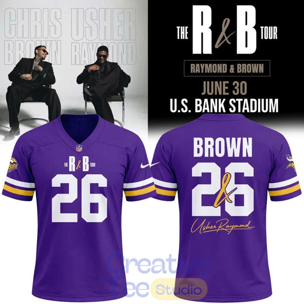 Chris Brown The R&B Tour x Minnesota Vikings Football Jersey 2026 Chris Brown The R&B Tour x Minnesota Vikings Football Jersey 2026