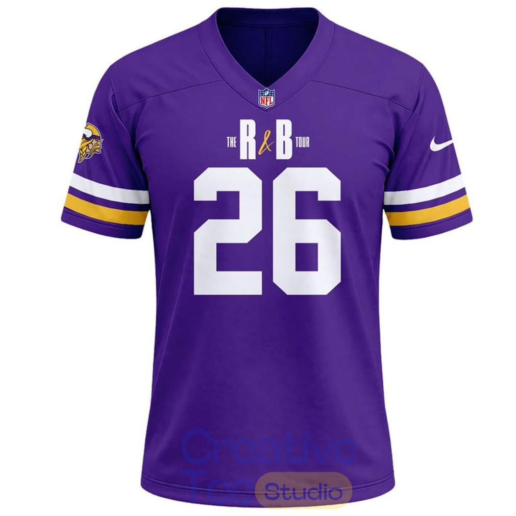 Chris Brown The R&B Tour x Minnesota Vikings Football Jersey 2026 Chris Brown The R&B Tour x Minnesota Vikings Football Jersey 2026
