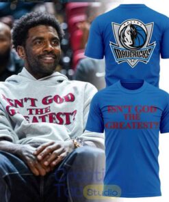 Dallas Mavericks Kyrie Irving “Isn’t God The Greatest” Blue T-Shirt
