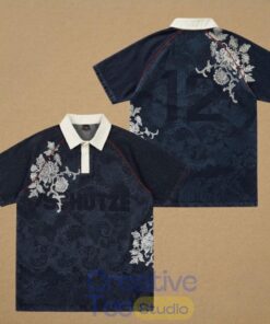 Derschutze Floral Polo World Cup Denim Navy Cool Derschutze Floral Polo World Cup Denim Navy Cool
