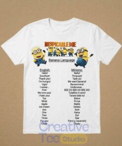 Despicable Me Minion Banana Language Dictionary Graphic 2D T-Shirt