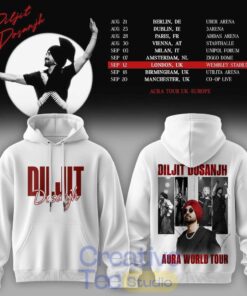 Diljit Dosanjh Aura World Tour ’26 – Europe & UK Edition Special White Tee Hoodie Diljit Dosanjh Aura World Tour ’26 – Europe & UK Edition Special White Tee Hoodie