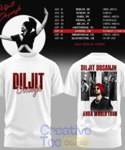 Diljit Dosanjh Aura World Tour ’26 – Europe & UK Edition Special White Tee Hoodie