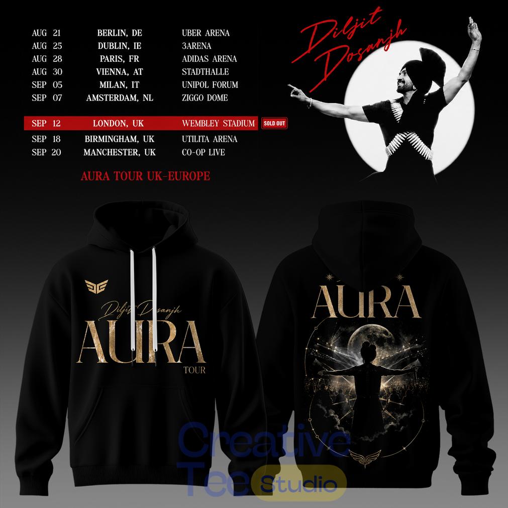 Diljit Dosanjh’s Aura World Tour 2026 Black Edition Hoodie Diljit Dosanjh’s Aura World Tour 2026 Black Edition Hoodie