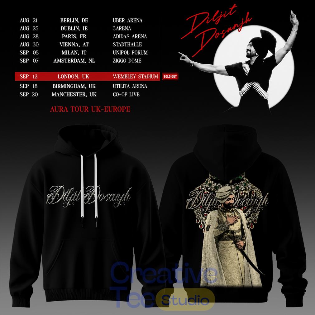 Diljit Dosanjh’s Aura World Tour 2026 Black Edition Hoodie Diljit Dosanjh’s Aura World Tour 2026 Black Edition Hoodie