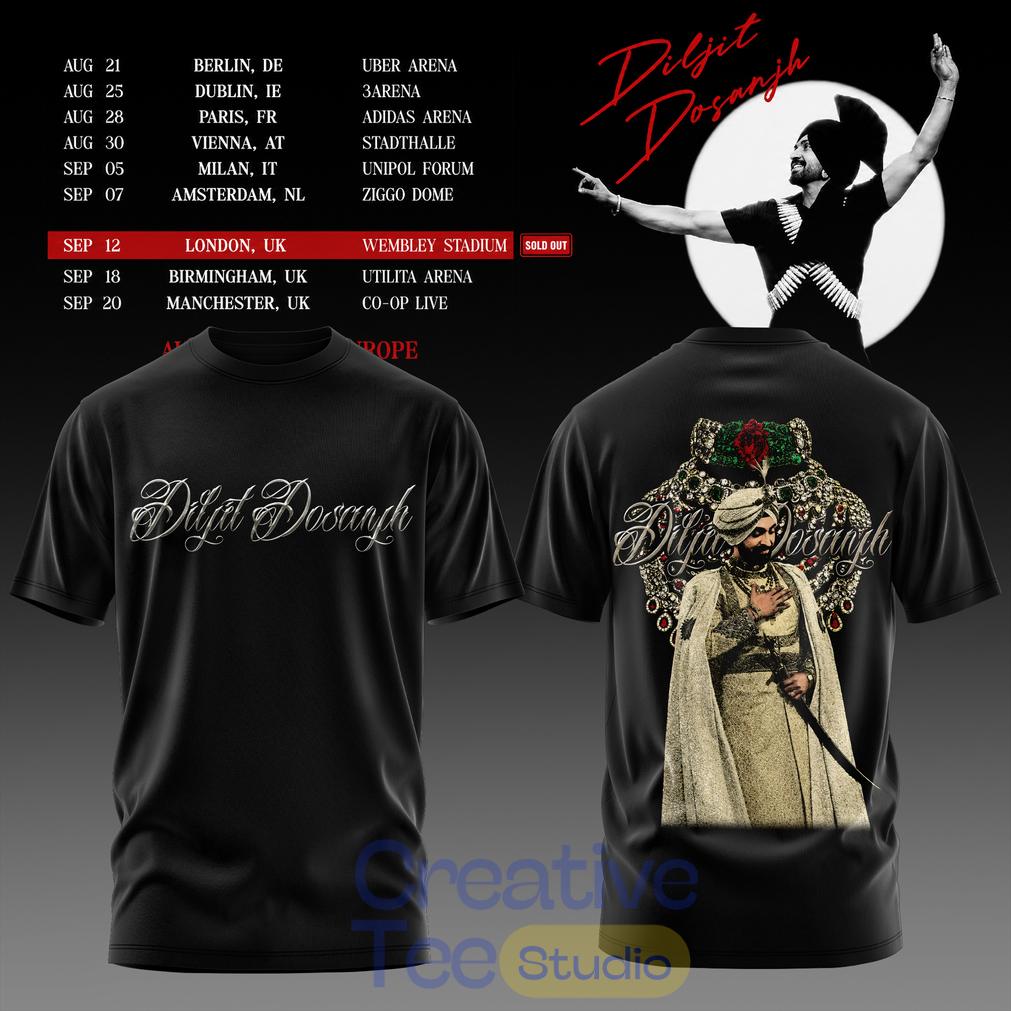 Diljit Dosanjh’s Aura World Tour 2026 Black Edition Tee Diljit Dosanjh’s Aura World Tour 2026 Black Edition Tee