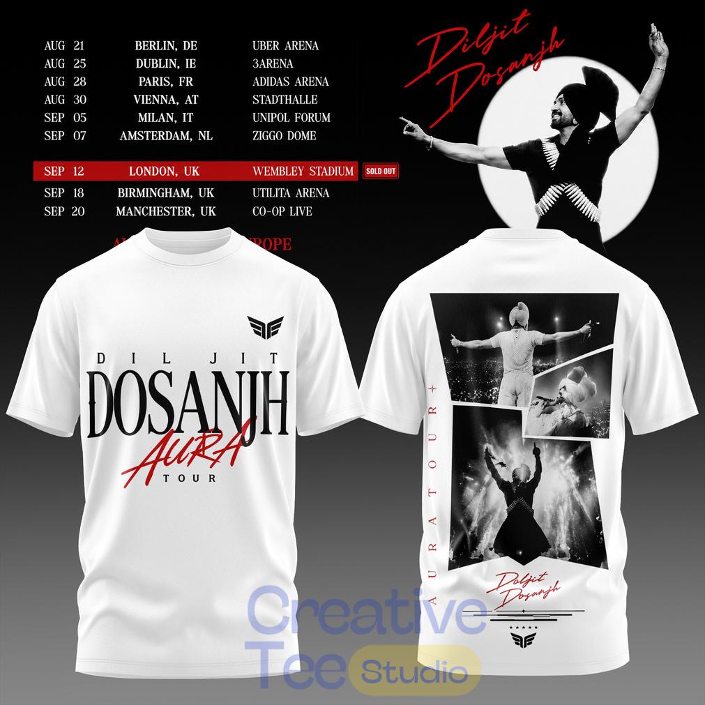 Diljit Dosanjh’s Aura World Tour 2026 White Edition Tee Diljit Dosanjh’s Aura World Tour 2026 White Edition Tee