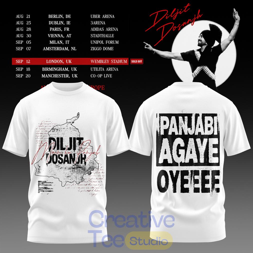 Diljit Dosanjh’s Aura World Tour 2026 White Edition Tee Diljit Dosanjh’s Aura World Tour 2026 White Edition Tee