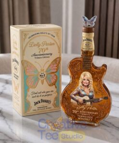 Dolly Parton 70th Anniversary Guitar-shaped Whiskey Bottle