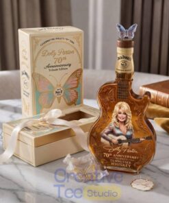 Dolly Parton 70th Anniversary Guitar-shaped Whiskey Bottle